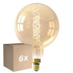 Multipack 6x Calex XXL Mega Oro Globe LED E27 G200 Con Filamento 3W 250lm- 822 Luz Muy Cálida | Regulable